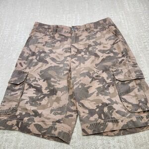Koppen Camo Cargo Shorts Men 34 Ripstop Cotton Relaxed‎ Fit